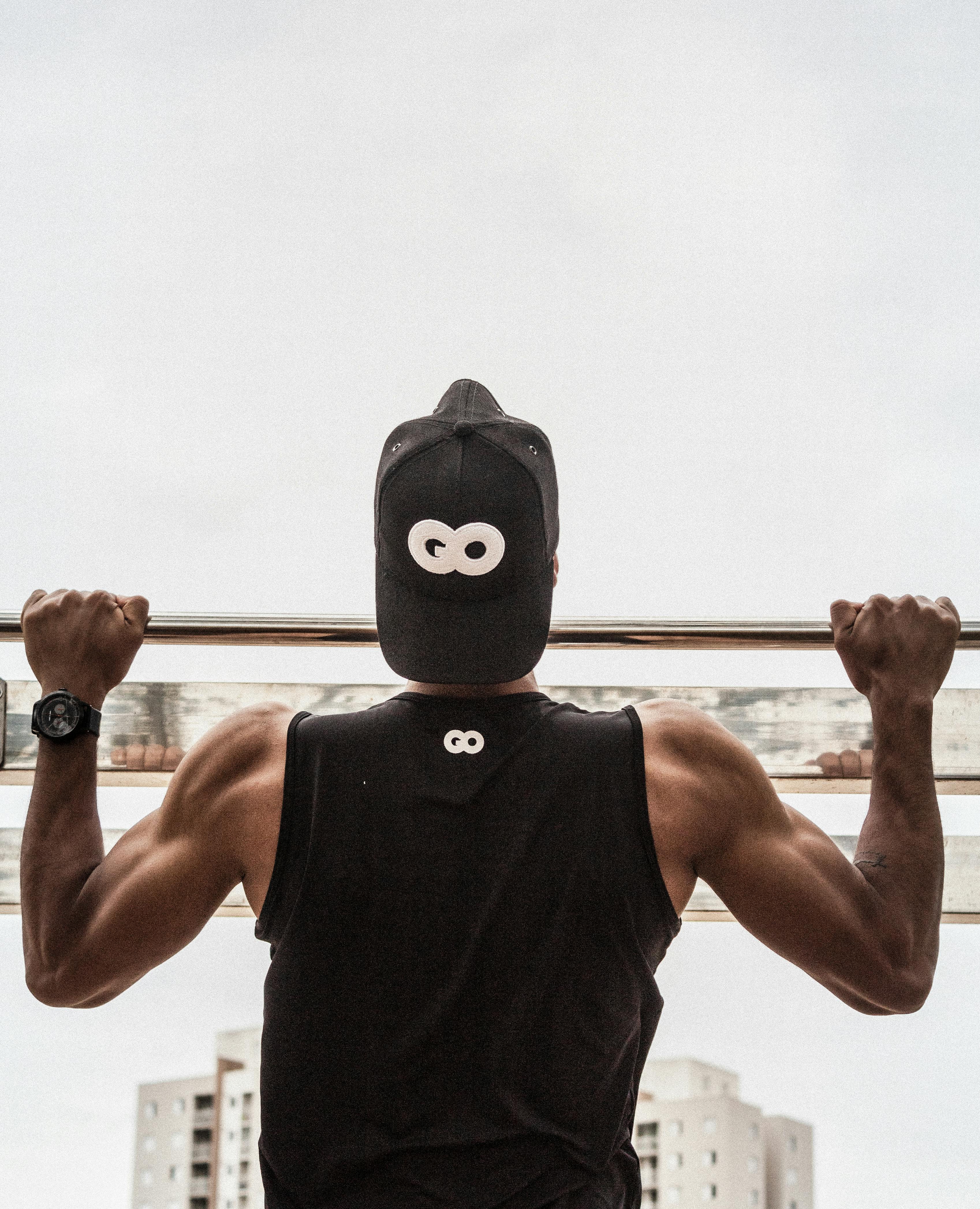 Man Pulling Pull up Board 